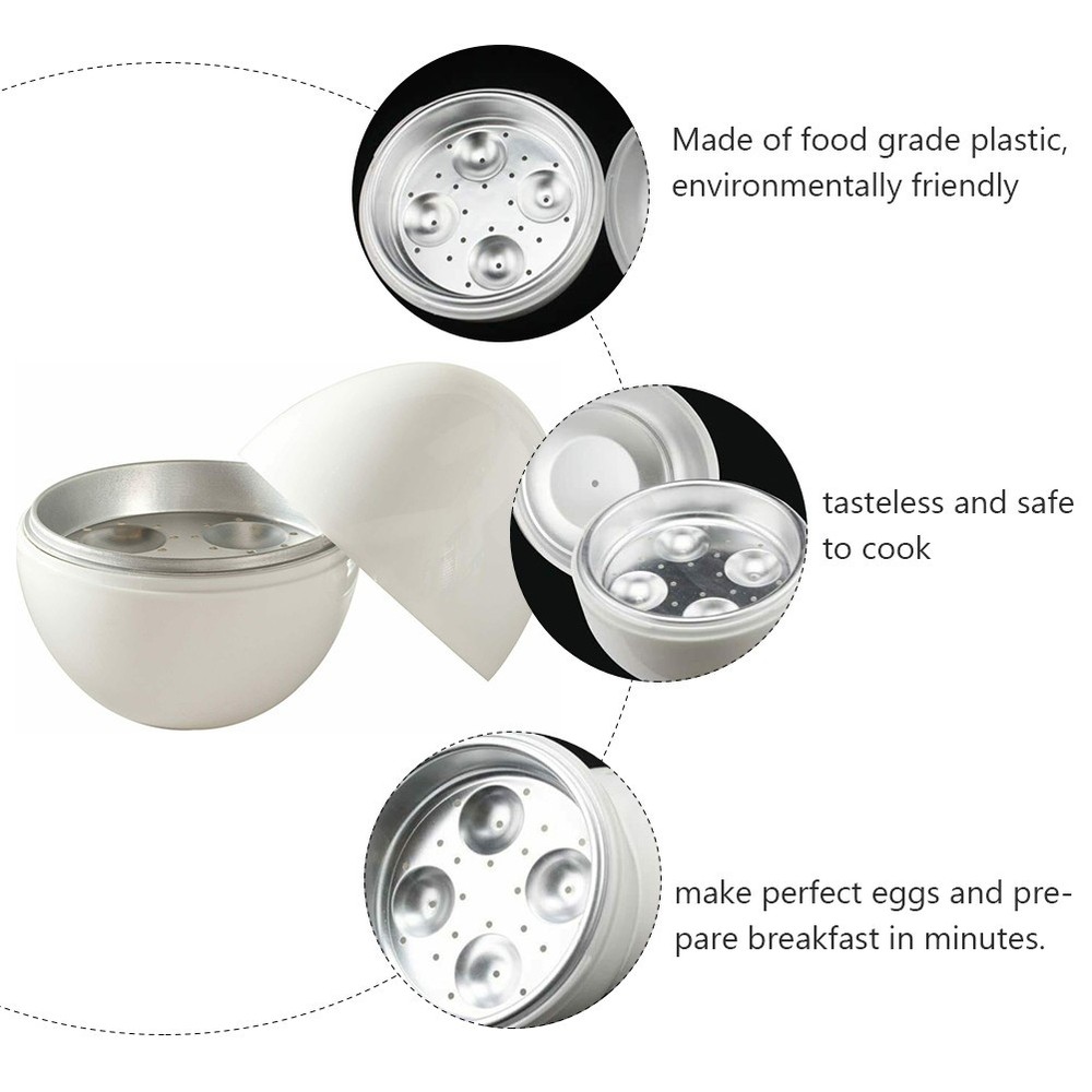 1pc Microwave Egg Boiler Home Egg Shape Cooker Simple Steamer