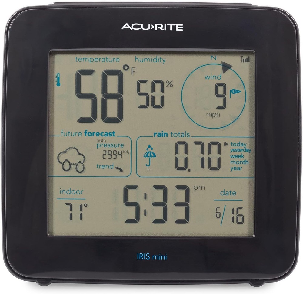 Sleek Iris Weather Station: Real-Time Forecasts & Multi-Feature Wireless Display