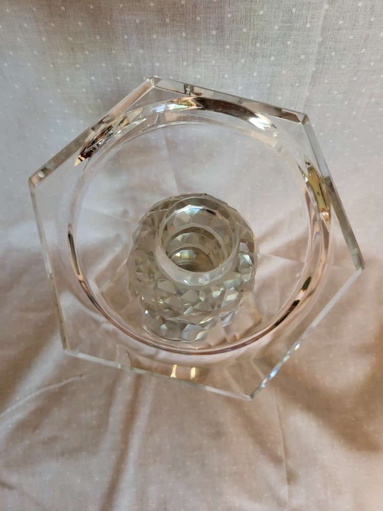 Sylvie Lead Crystal Candle Holder 9"