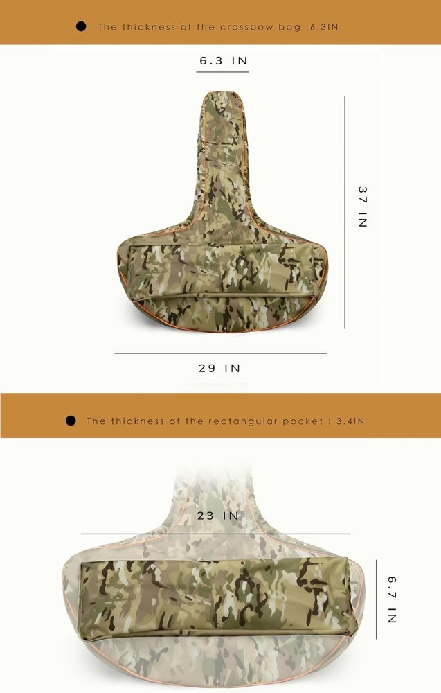 Soft Camo Crossbow Storage Bag - Waterproof Tactical Case with Adjustable Strap