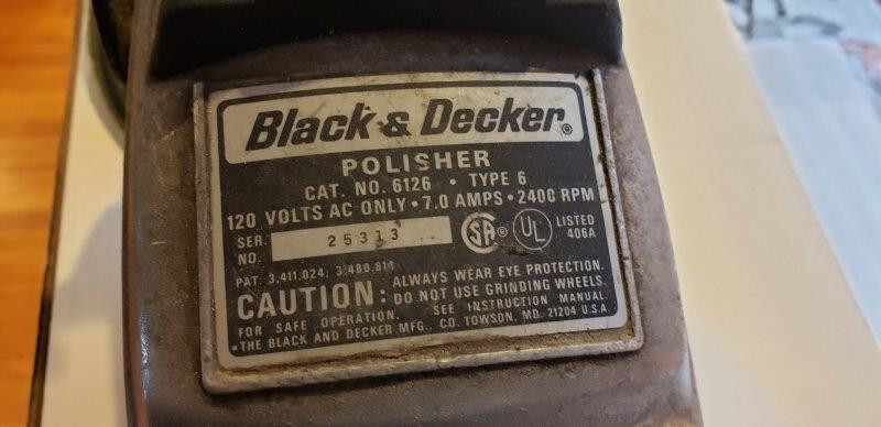 Vintage Black & Decker Polisher 6126