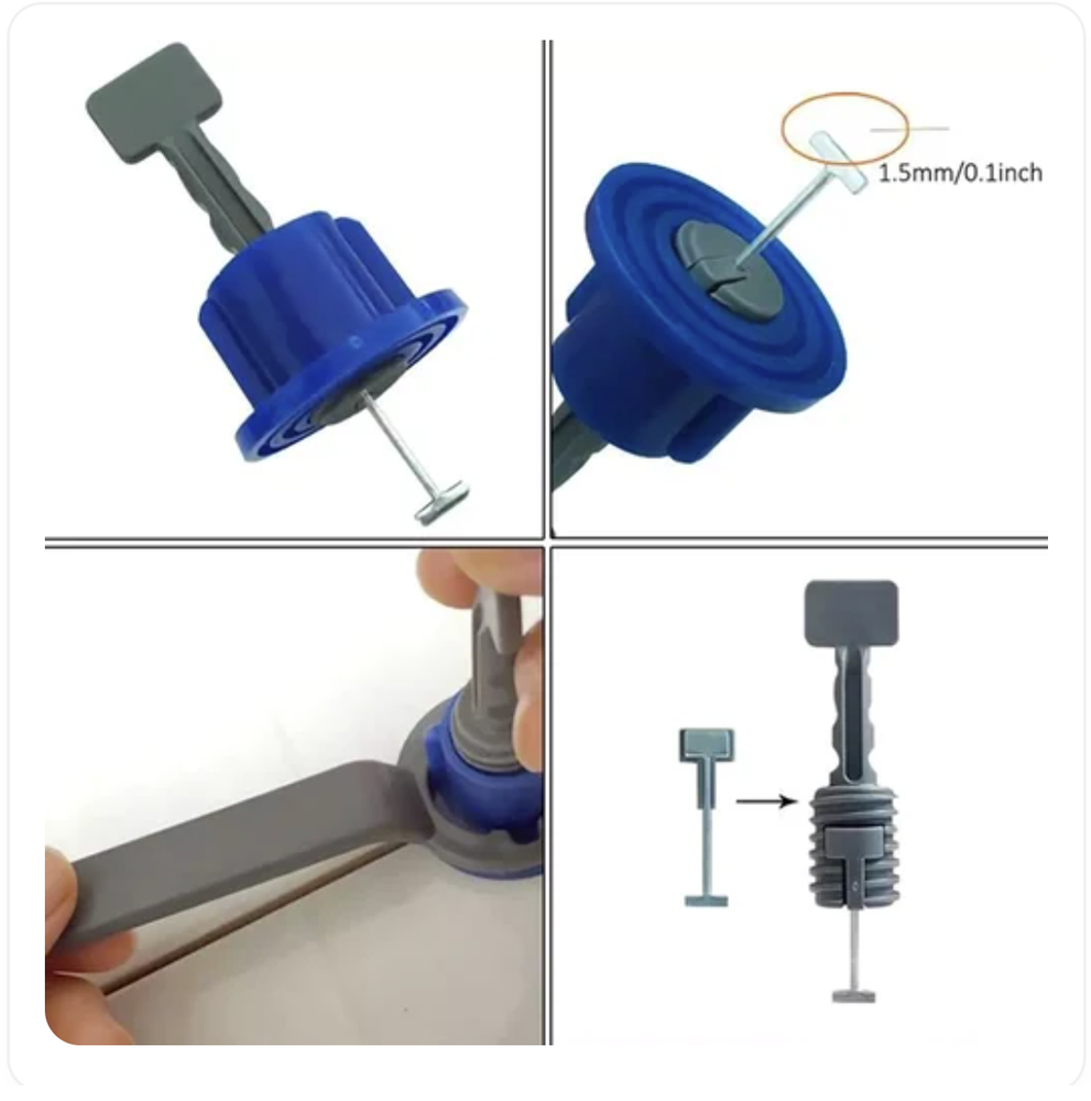 New Reusable Flat Ceramic T-Lock Locator Spacer Tools TILE LEVELING SYSTEM