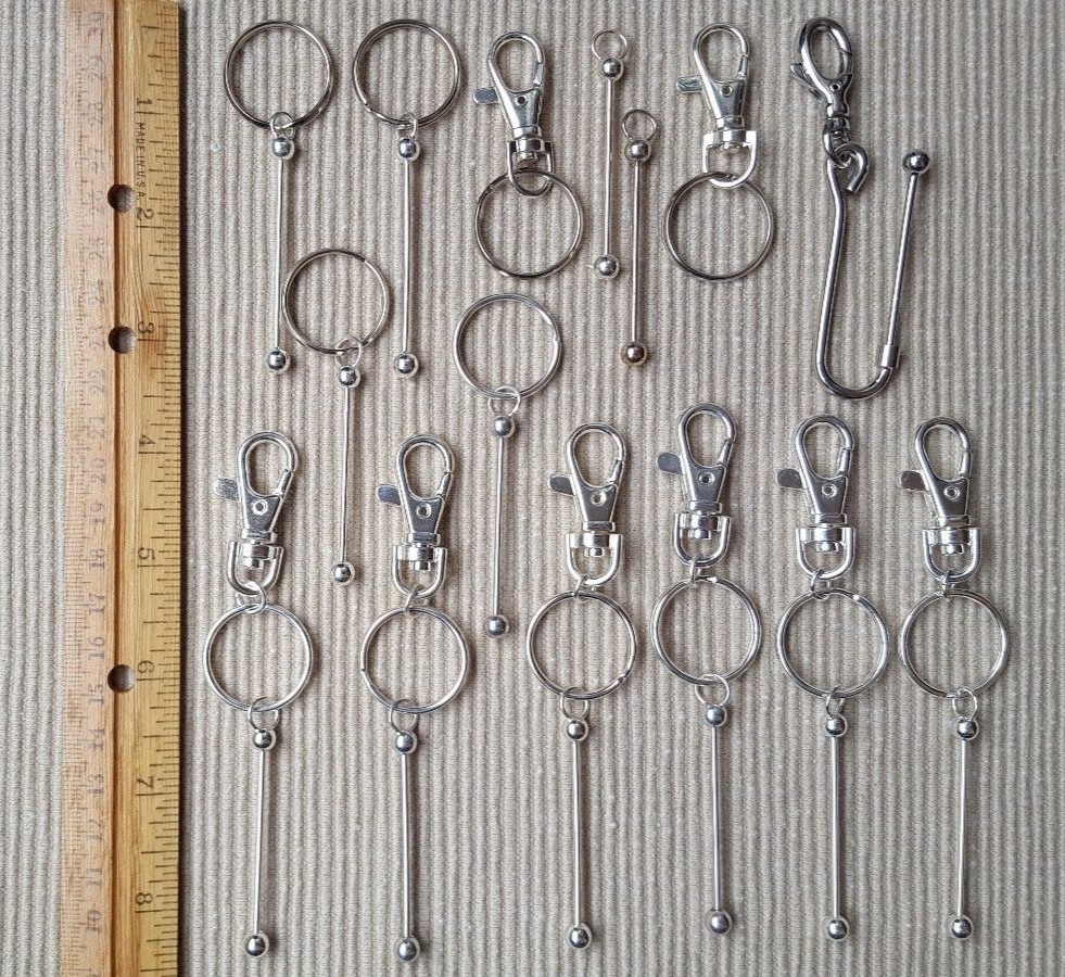 15 Silver Keychain Parts