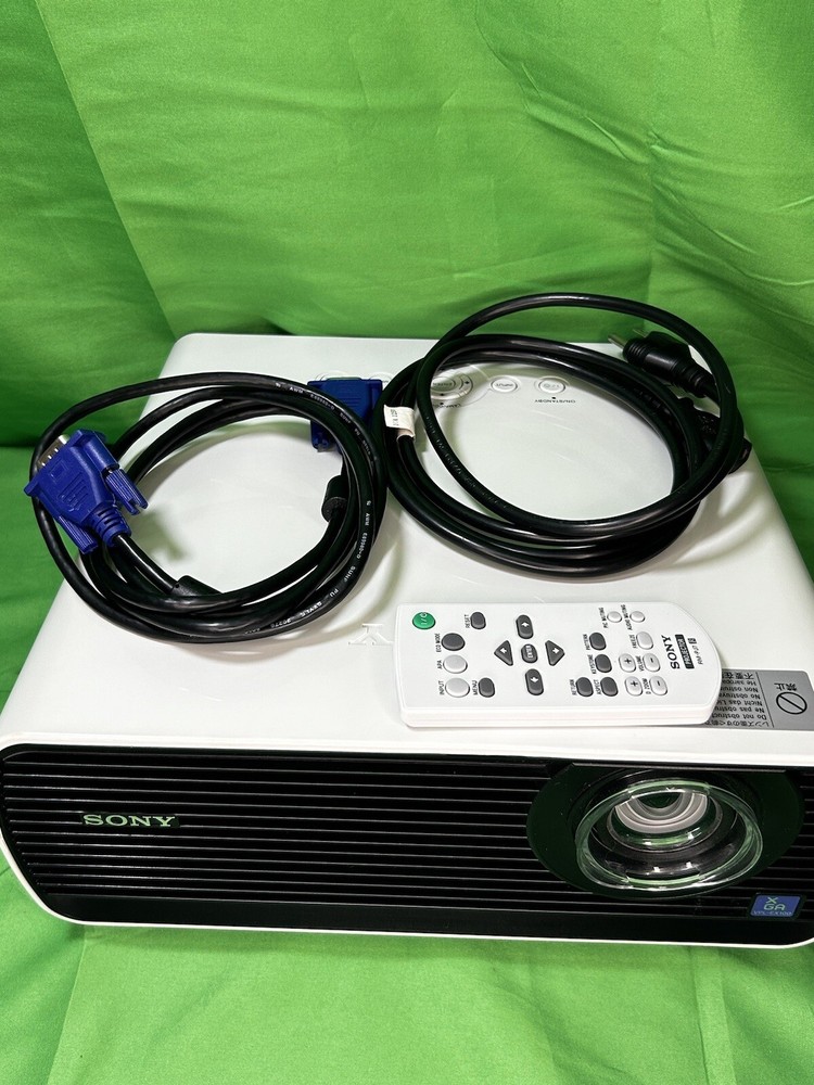 SONY DATA PROJECTOR white W/ Power Cable , Remote & Adapter VPL-EX100 *Tested*