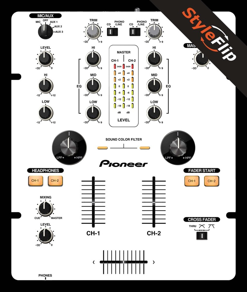 Pioneer DJM-250 | White | Protective Decal | StyleFlip Skins