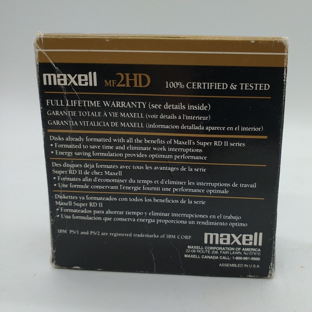 Maxell 13 Double Sided MF 2HD 3.5" High Density Micro Floppy Disk Formatted IBM