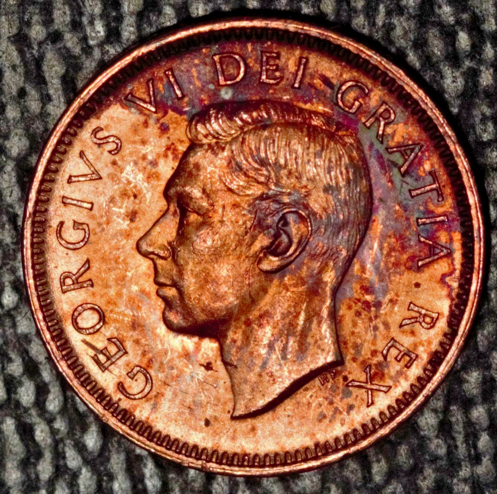 1949 Canada One Cent, Choice BU, Toned
