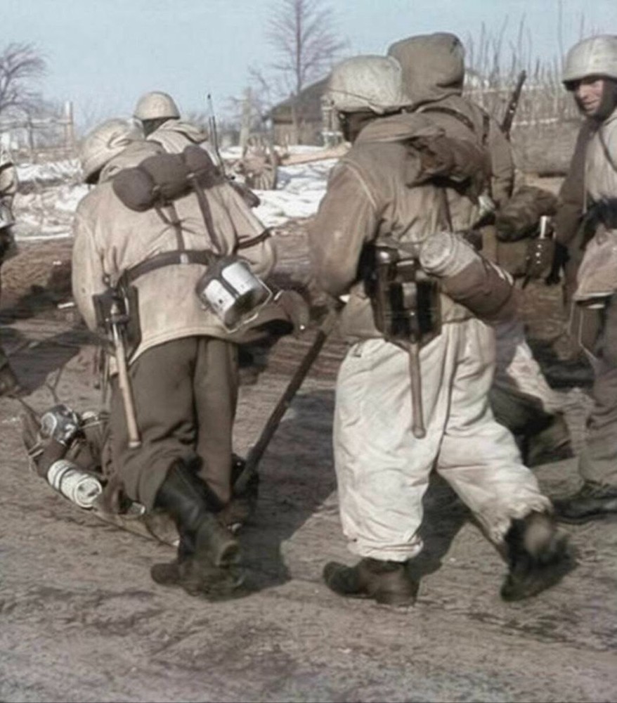 German Folding Entrenching Tool in Carrier.
