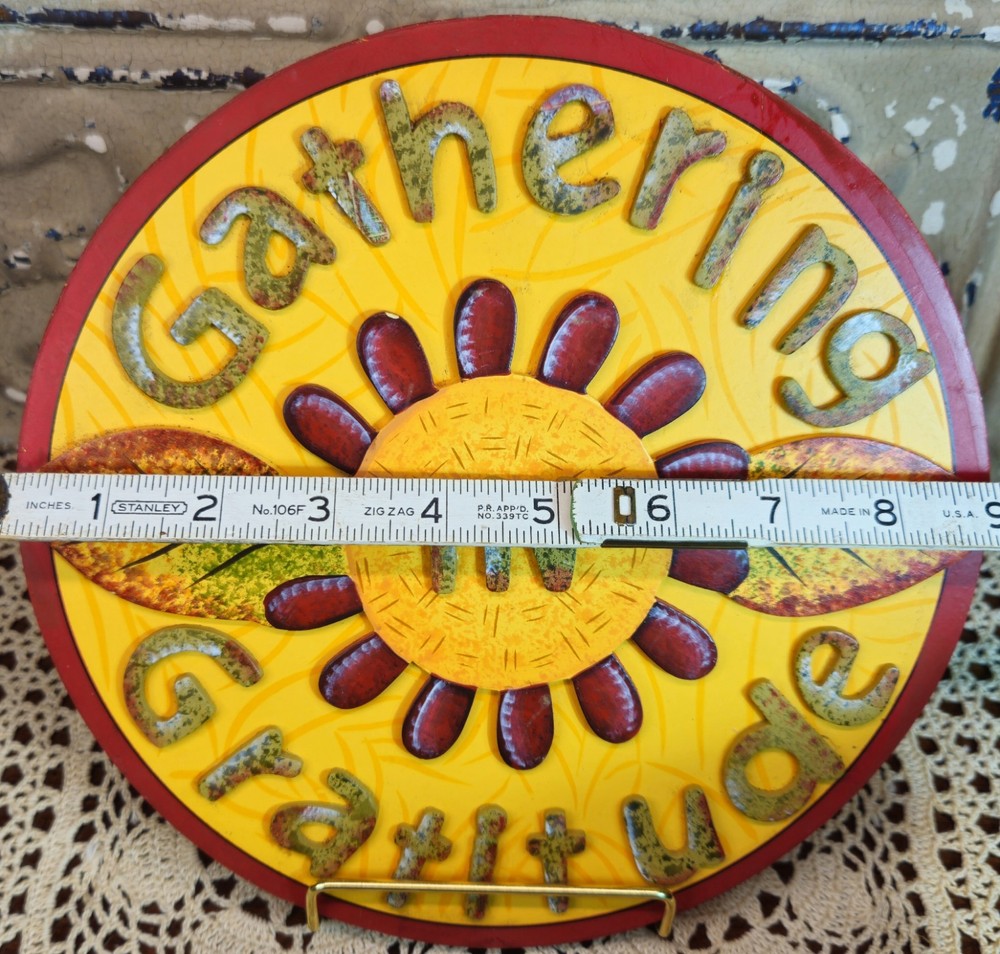 Debbie Mumm Gathering In Gratitude Wall Hanging Thanksgiving 9" (read)