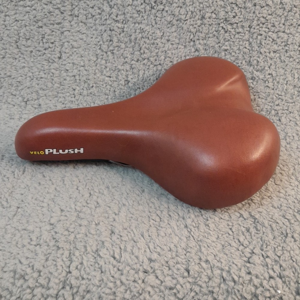 VELO PLUSH Brown Bicycle Seat Saddle with Rear Handle Grip
