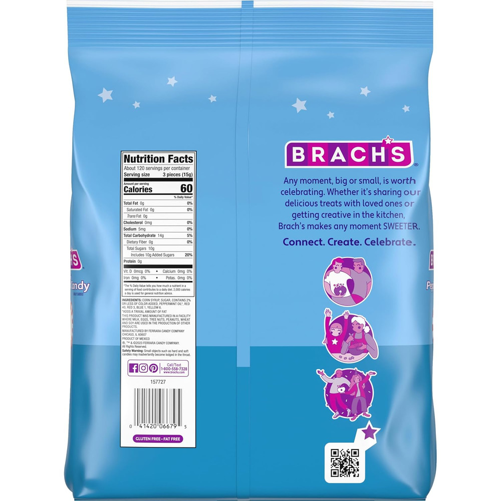 Brach's Star Brites, Candy, Peppermint, Individually Wrapped, Made Wit