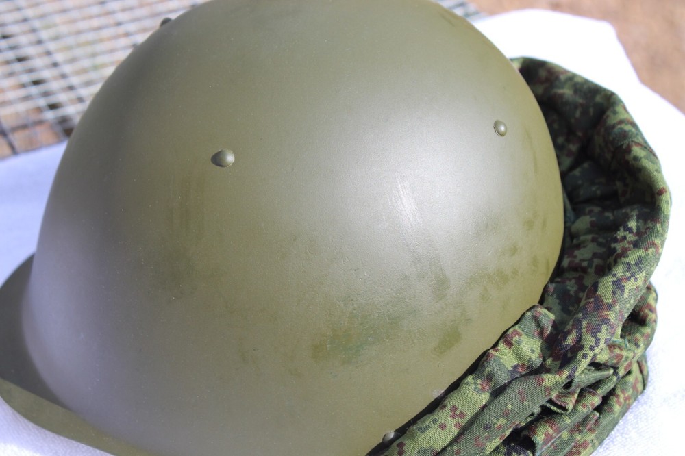Russian Soviet SSH 60 helmet with Digital Flora Camo cover
