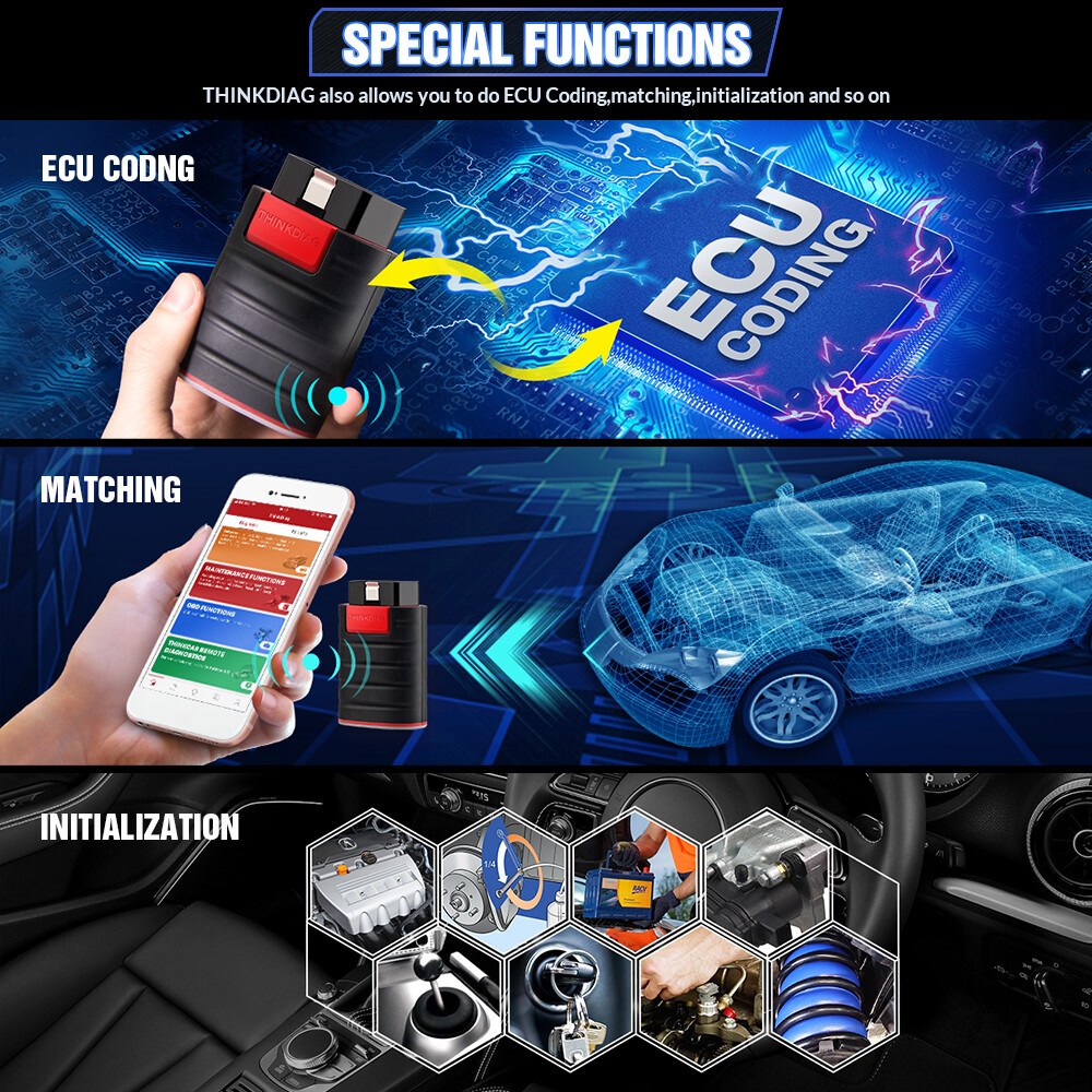 THINKDIAG Bluetooth Car OBD2 Scanner Diagnostic Scan Tool for iPhone & Android