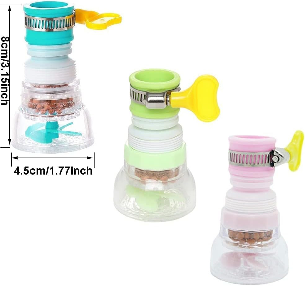 3pc Faucet Extender Filter 360° Rotating Pull Out Tap Purifier