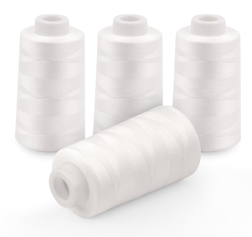 Serger Thread 4 Cones Threads of 3000 Yards Each Spool All Purpose Thread for...