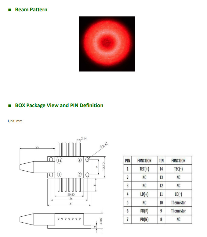 LASER TREE 830nm 2.5W Red Multimode Fiber Coupled Laser Diode