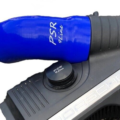 Porsche 997 Resonator Delete Air Box Modification with Blue Induction Pipe Plug