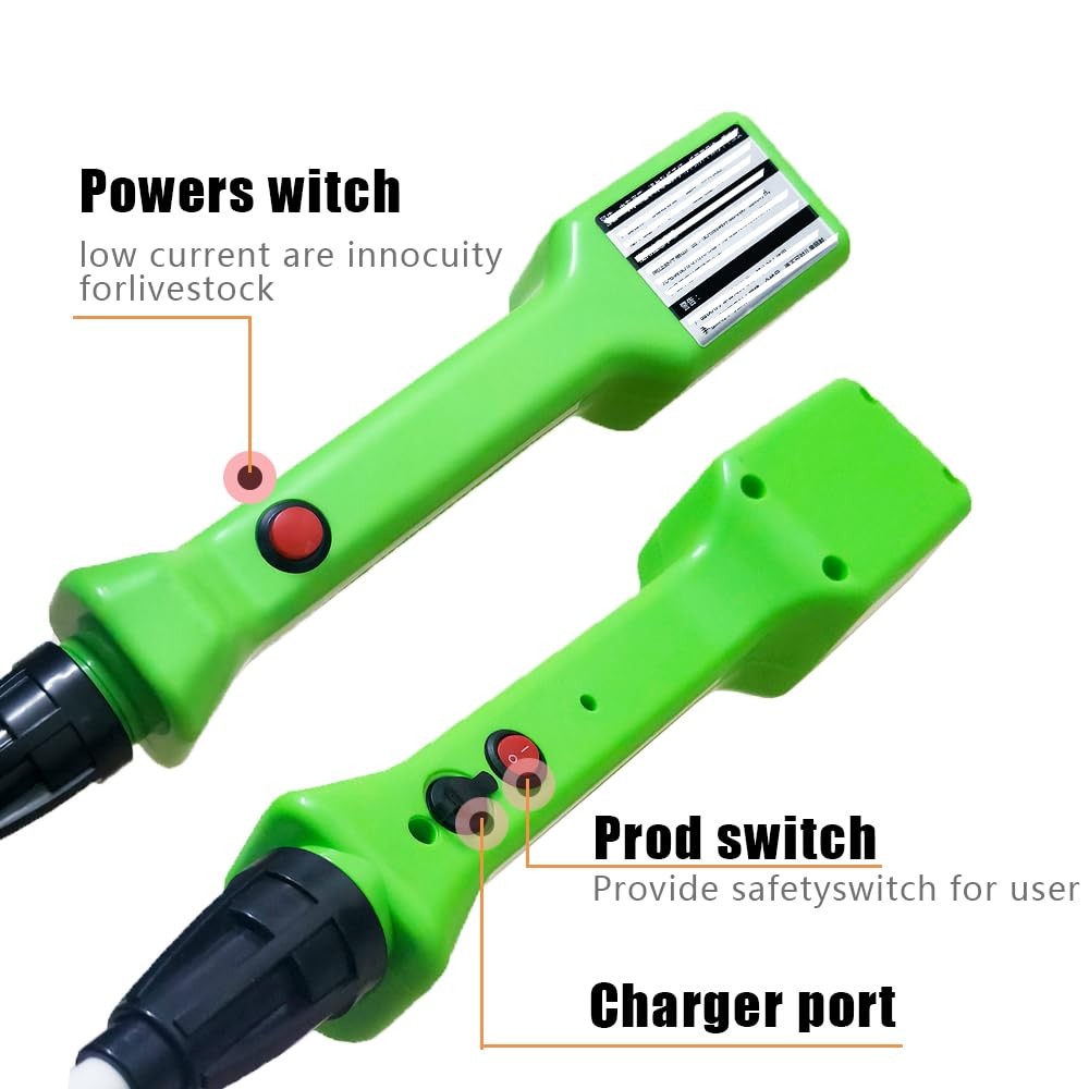 Cattle prod with LED Light, for self-Defense, Green