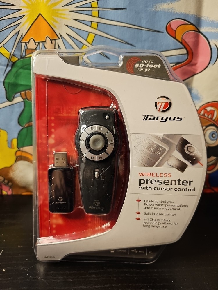 Targus Wireless Presenter With Cursor Control Built In Laser Pointer