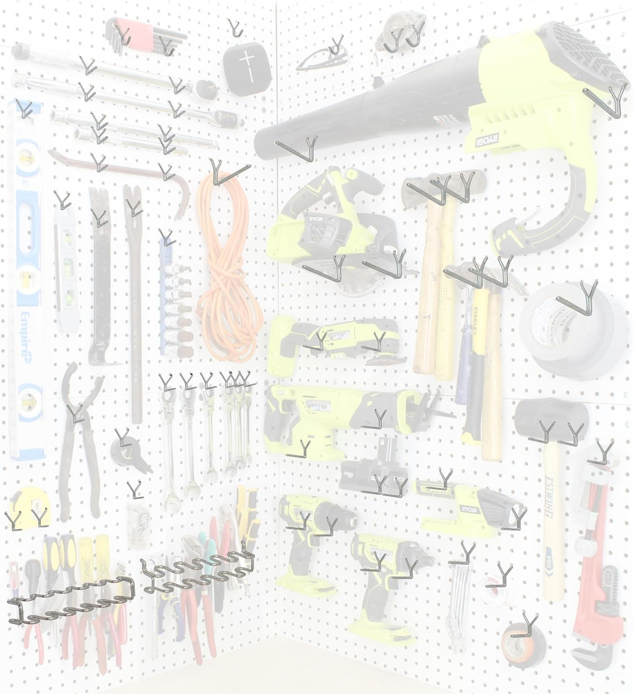 Peg Board Hooks for Hanging Tools Assortment – Tool Organization Accessories Ki