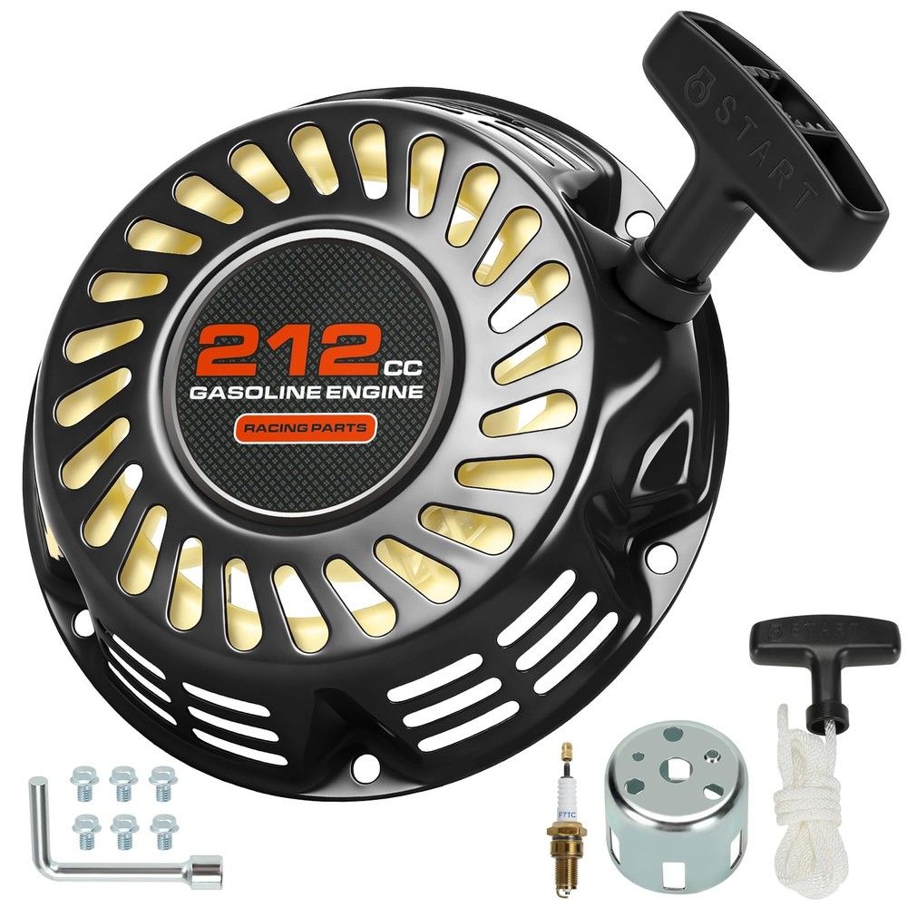 HIAORS 212cc Pull Start Recoil Starter Assembly Replacement for Black
