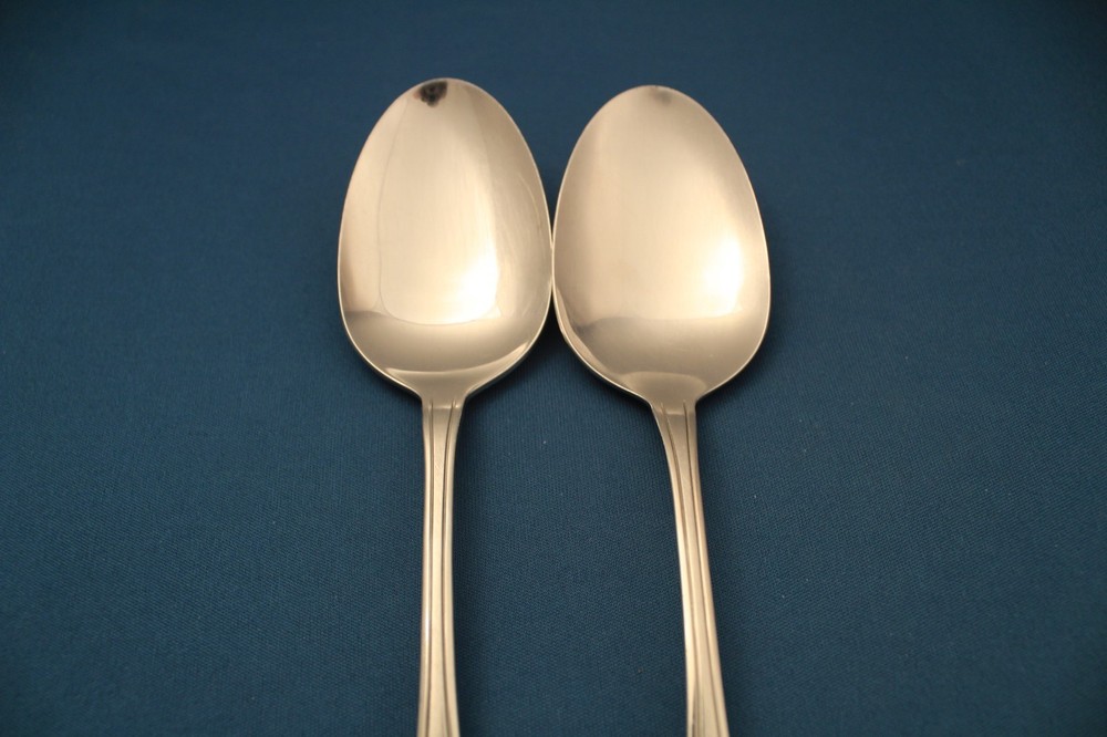 Oneida TRINITY Serving (2pc Set) Tablespoons Spoons S.S.S. Stainless 8 1/4"