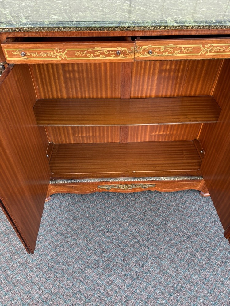67208 Marble Top Sideboard Server Console Cabinet Stand