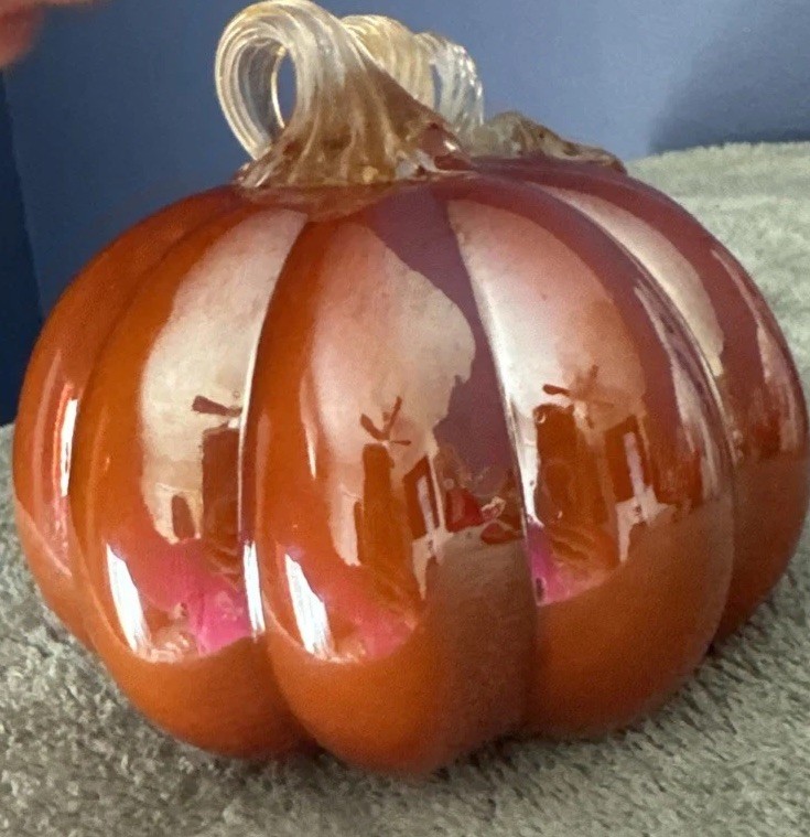 Mikasa Blown Glass Pumpkin Decor