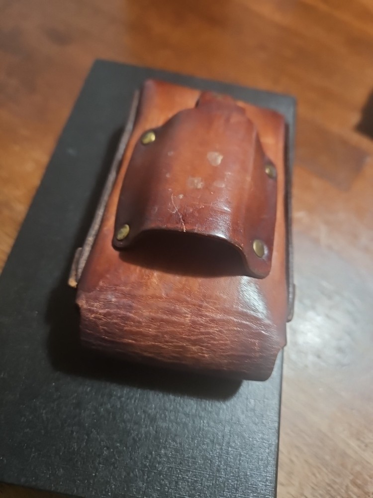 Tooled leather Cigarette case With Lighter Sleeve Vintage