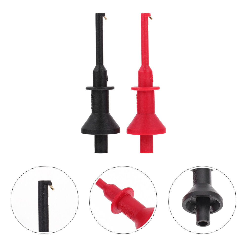 2Pcs Testing Probe Clip Mini Grabber Clips Multimeter Hook