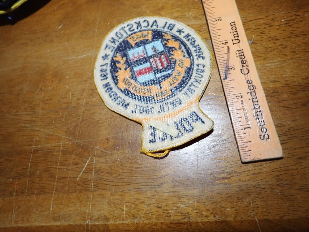 BLACKSTONE MASSACHUSETTS EARLY OBSOLETE VEST PATCH BX 6#8HARDWICK