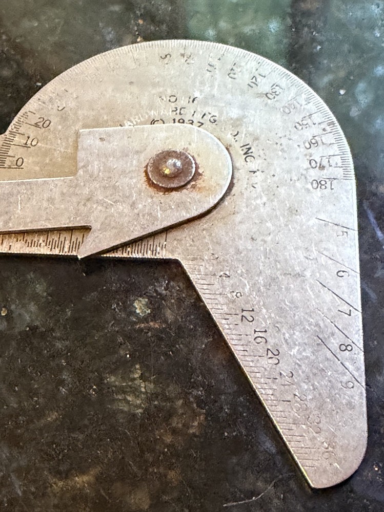 General Hardware No. 16 Multi-Use Rule Gauge Protractor Machinist Tool Vintage