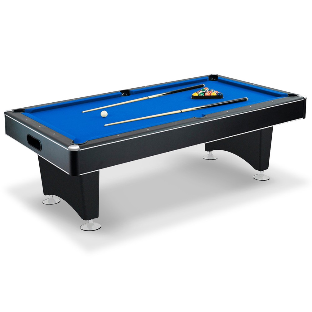 Hustler 8-Foot Pool Table with Blue Felt, Internal Ball Return System, Easy