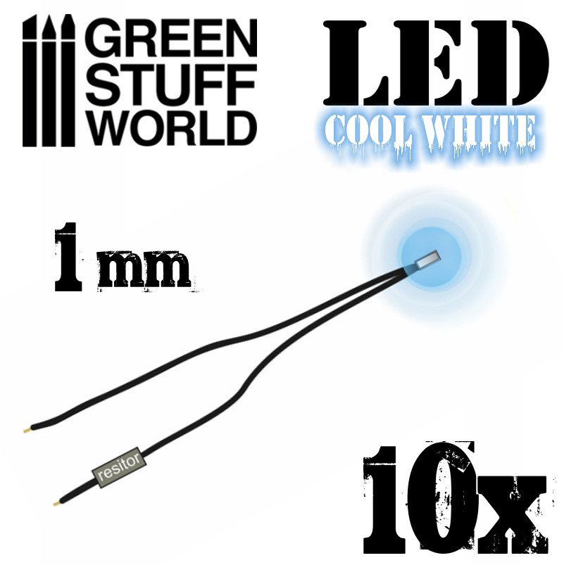 Cold WHITE micro LED Lights - 1mm - Scenery Miniature lighting train infinity