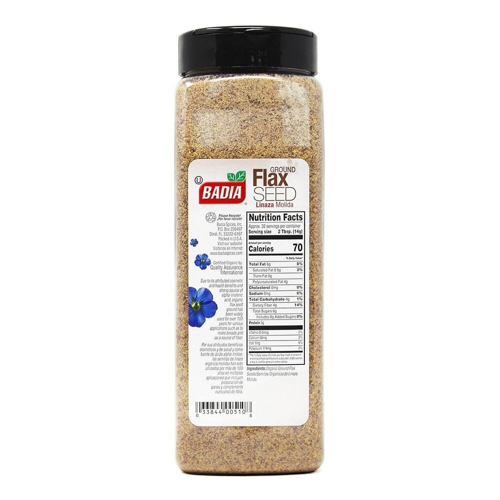 Organic Flax Seed, Ground, 16-ounce