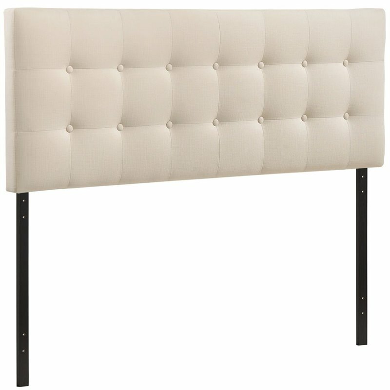 Modway Emily Upholstered King Panel Headboard in Ivory