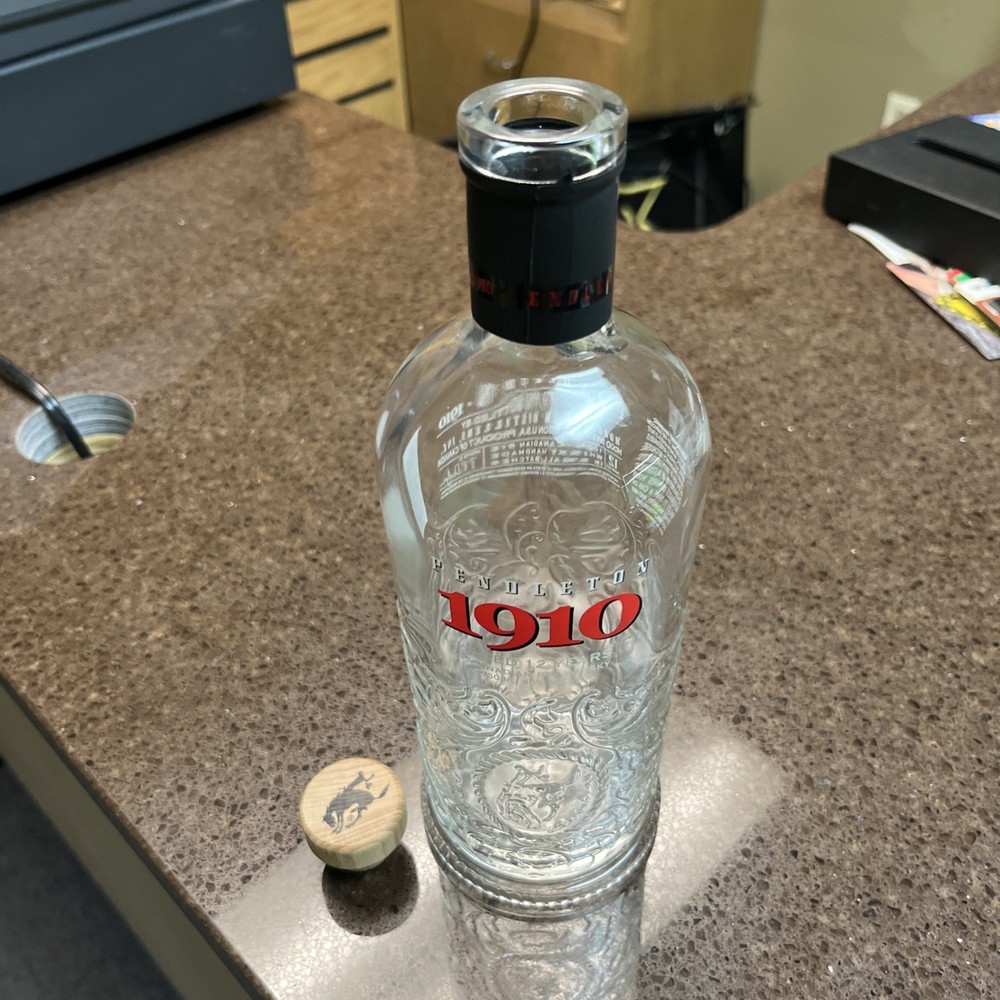 Pendleton Rye Whiskey 1910 Embossed Rodeo Bottle