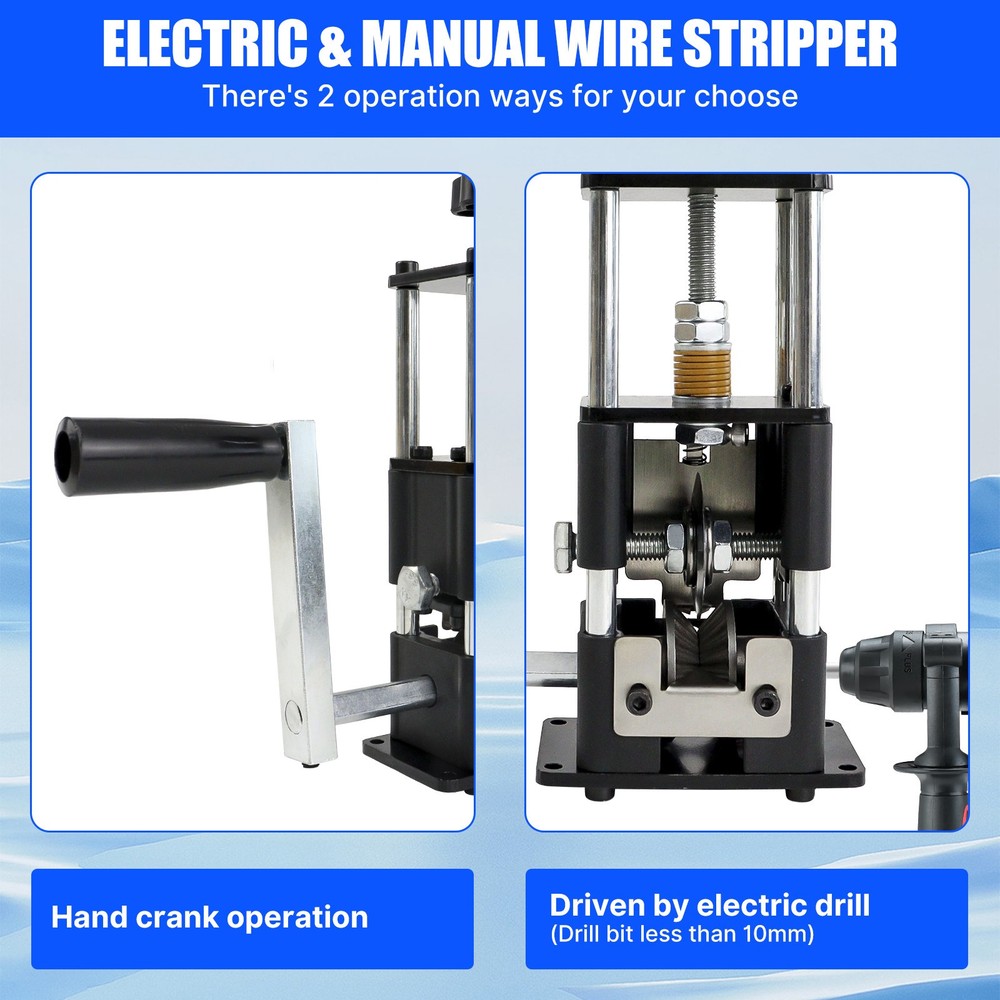 Manual Wire Stripping Machine Drill Powered Hand Crank Wire Stripper Tool 1-25MM
