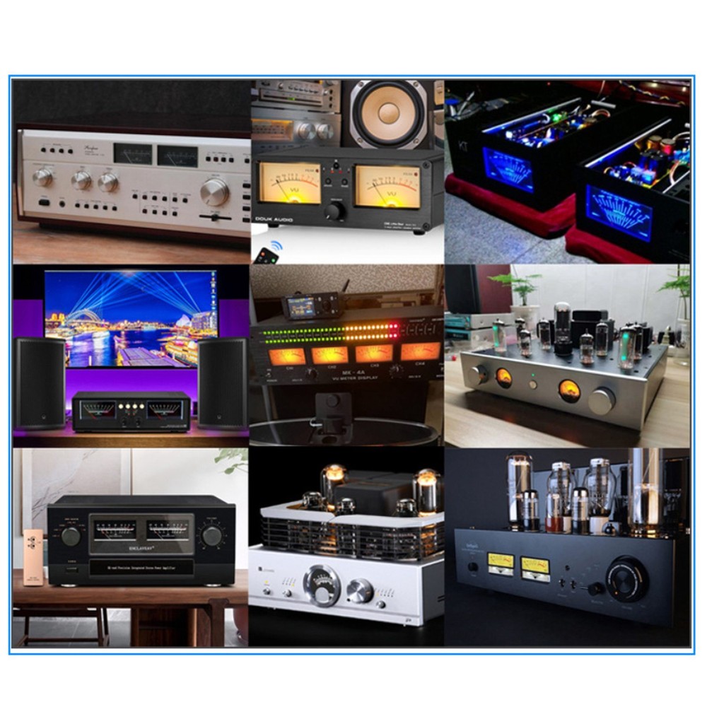 VU Meter Hot Power Amplifier Panel Dual Analog Audio Level dB Meter W/ BackLit