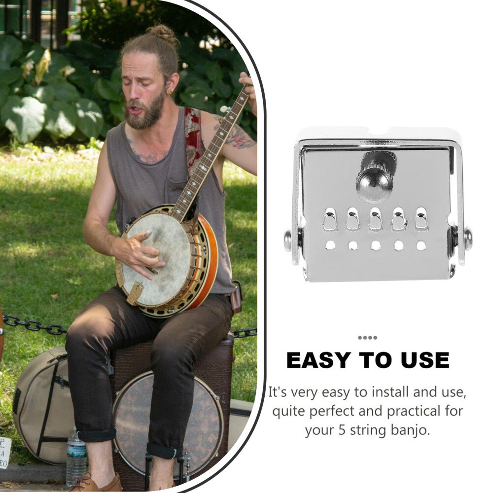 Plated Tailpiece Replacement Accessory for 5 String Banjo HA151