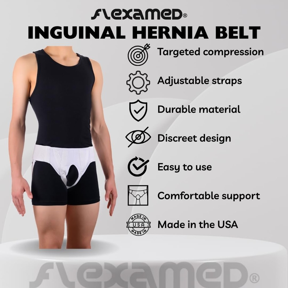 Flexamed Right Side Inguinal Groin Hernia Truss Compression Pad - Medium
