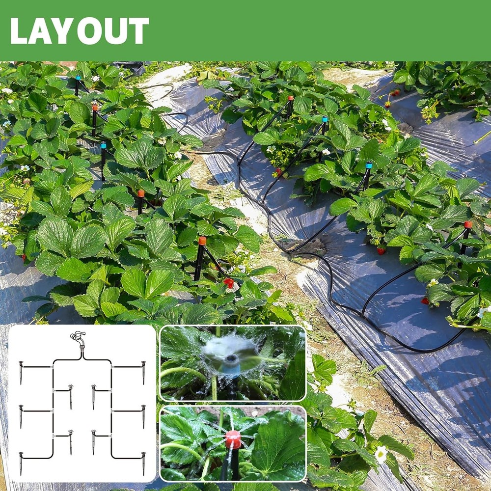 55ft Drip Irrigation System Kit, Garden Watering System DIY Automatic Irrigation