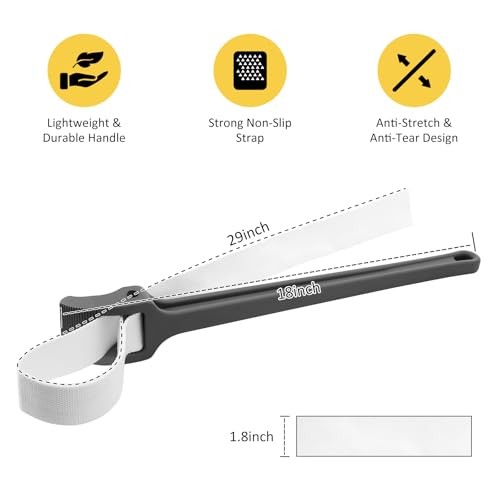 Strap Wrench, 18" Handle Adjustable Strap Plumbing Wrench, Nylon Strap Pipe