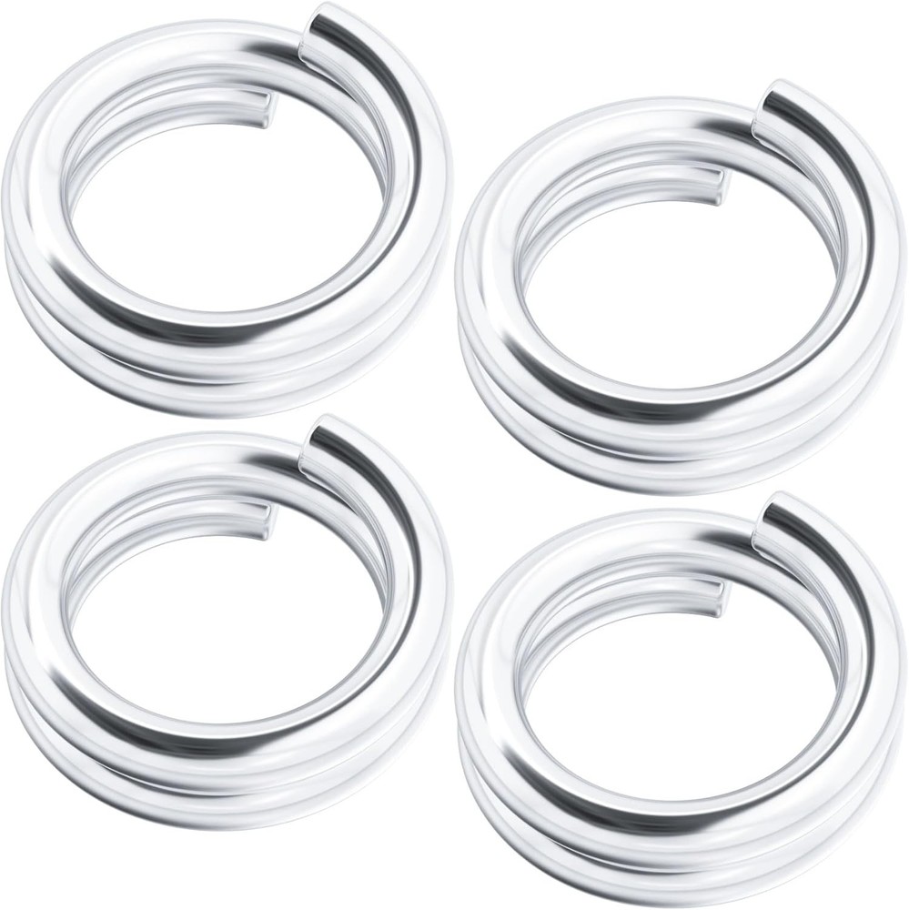 4 Pcs 925 Sterling Silver Split Jump Ring 4mm Small Key Rings 4mm-Silver