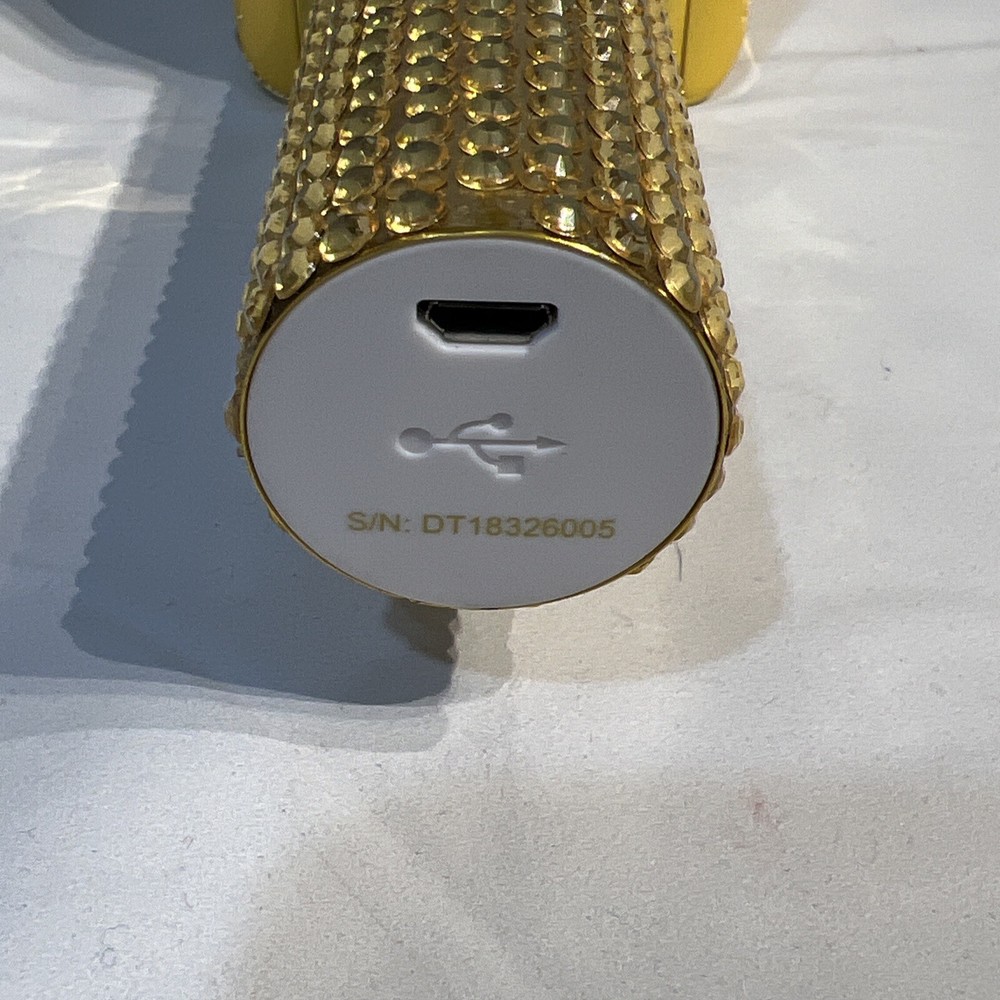 Pop Solo Wireless Bluetooth Karaoke Microphone & Speaker Gold Sparkle