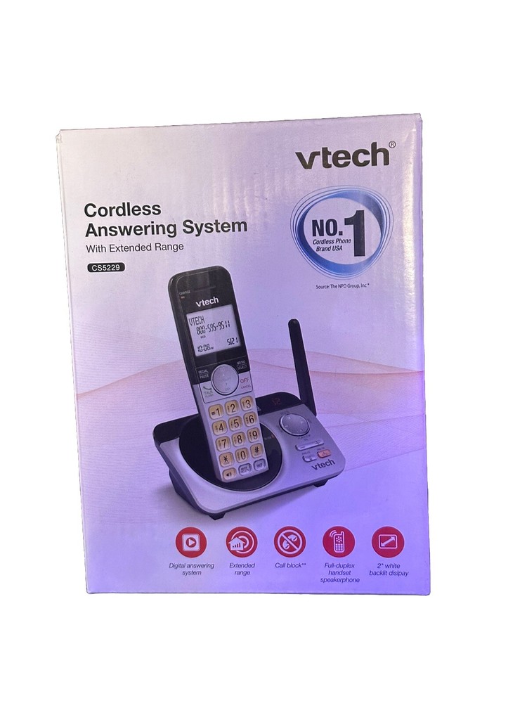 VTECH CS5229 Cordless Answering System With 1 Handset & Extended Range DECT 6.0
