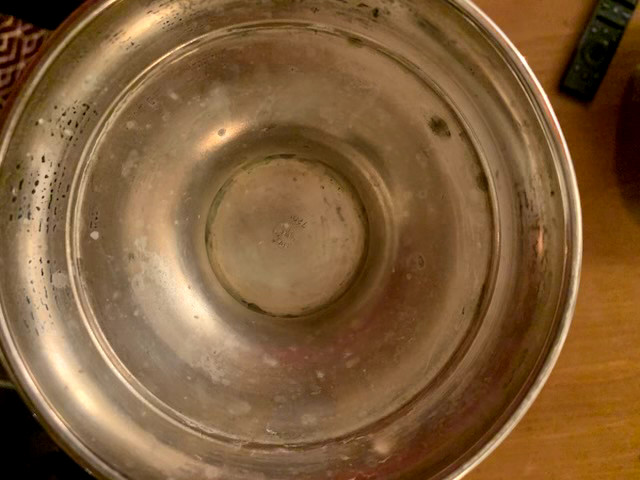 VTG Ornate Academy Pitcher Planter Silver Over Copper