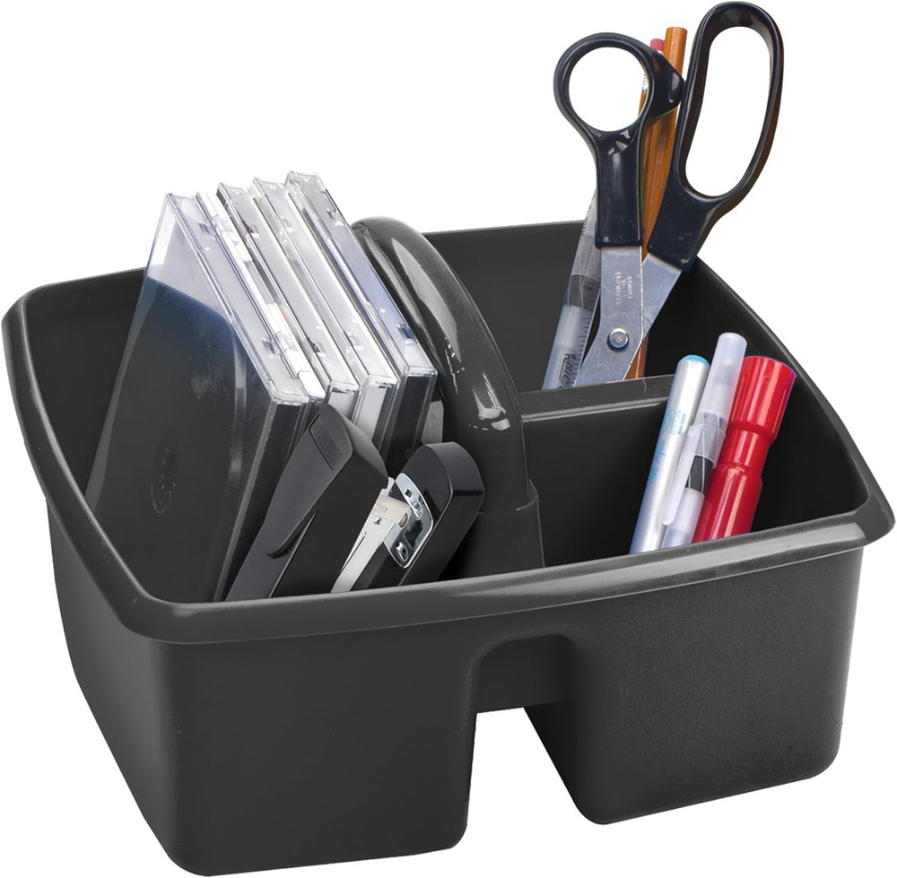 3-Compartment Small Cleaning Caddy – Multipurpose Supply Organizer with Handle,