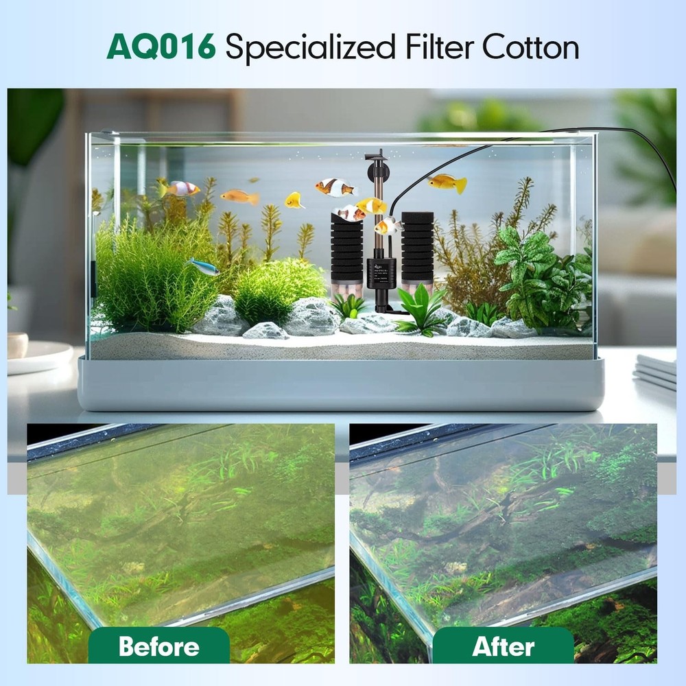 AQQA Replacement Aquarium Filter Sponge 4 Pack M（replacement sponge)