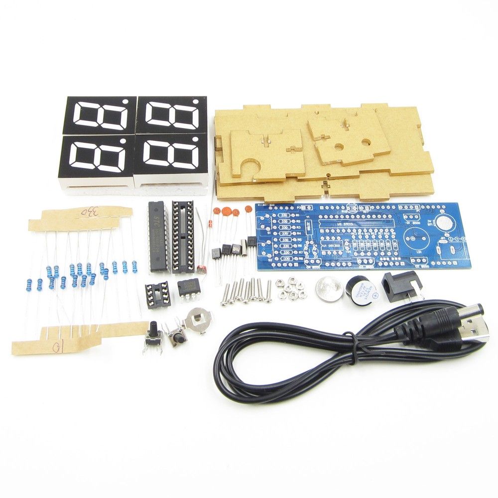 DIY Digital LED Electronic Microcontroller Clock display Light Control red